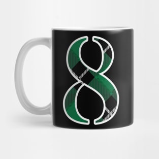 8 Sports Jersey Number Green Black Flannel Mug